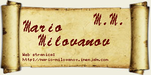 Mario Milovanov vizit kartica